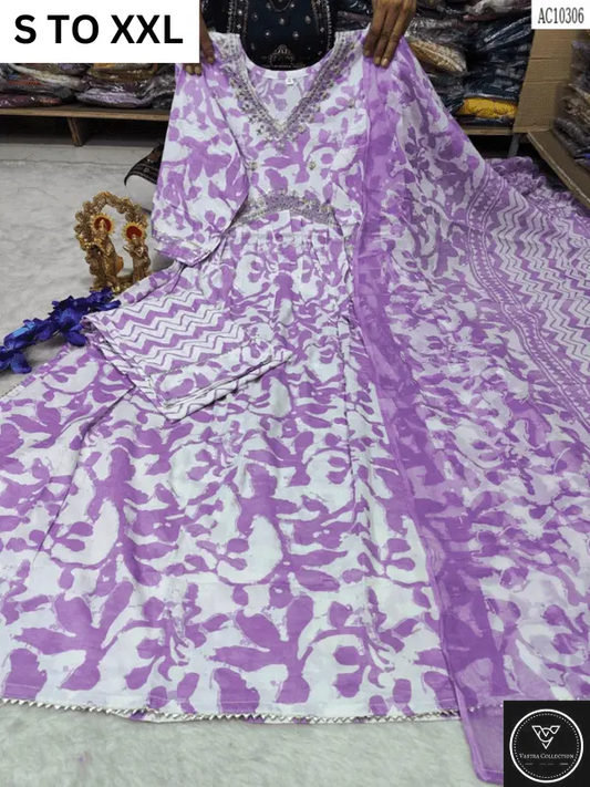 HEAVY ALIACUT KURTA PANT DUPATTA S TO XXL - DESIGN 1 - VASTRA COLLECTION