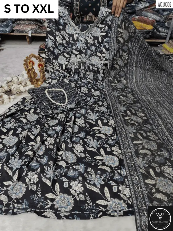 HEAVY ALIACUT KURTA PANT DUPATTA S TO XXL - DESIGN 11 - VASTRA COLLECTION