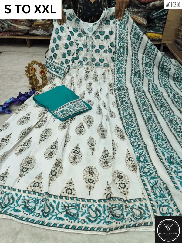 HEAVY ALIACUT KURTA PANT DUPATTA S TO XXL - DESIGN 16 - VASTRA COLLECTION