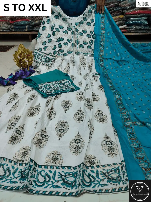 HEAVY ALIACUT KURTA PANT DUPATTA S TO XXL - DESIGN 20 - VASTRA COLLECTION