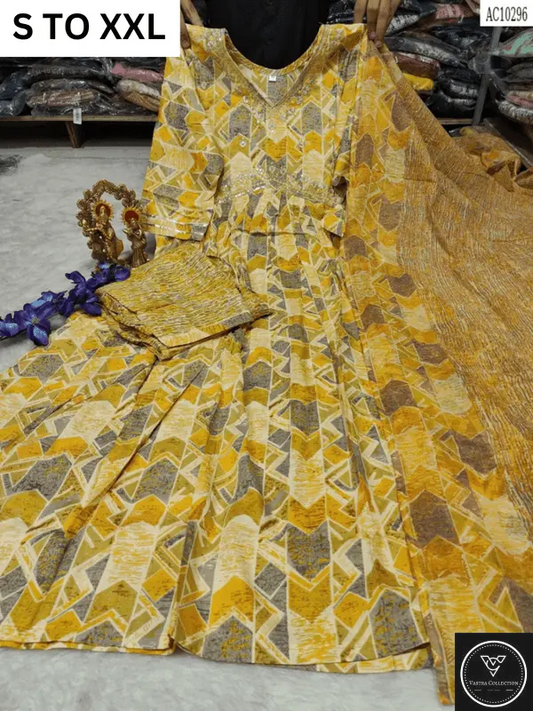 HEAVY ALIACUT KURTA PANT DUPATTA S TO XXL - DESIGN 24 - VASTRA COLLECTION