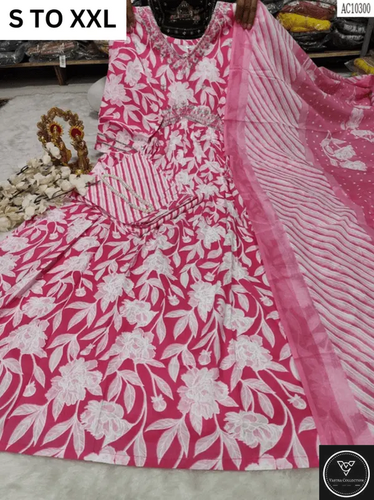 HEAVY ALIACUT KURTA PANT DUPATTA S TO XXL - DESIGN 25 - VASTRA COLLECTION