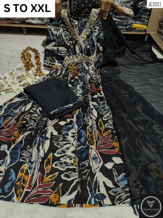 HEAVY ALIACUT KURTA PANT DUPATTA S TO XXL - DESIGN 27 - VASTRA COLLECTION