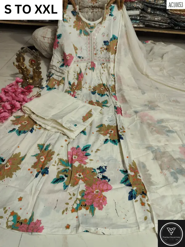 HEAVY ALIACUT KURTA PANT DUPATTA S TO XXL - DESIGN 28 - VASTRA COLLECTION