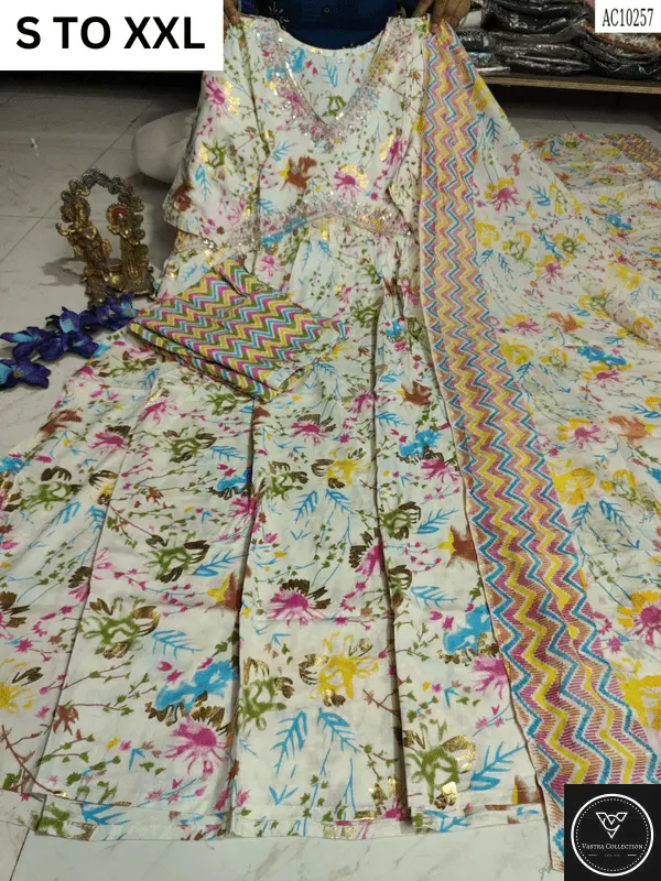 HEAVY ALIACUT KURTA PANT DUPATTA S TO XXL - DESIGN 3 - VASTRA COLLECTION