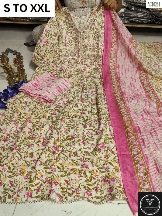 HEAVY ALIACUT KURTA PANT DUPATTA S TO XXL - DESIGN 35 - VASTRA COLLECTION