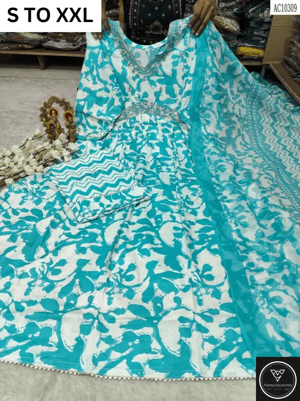 HEAVY ALIACUT KURTA PANT DUPATTA S TO XXL - DESIGN 4 - VASTRA COLLECTION