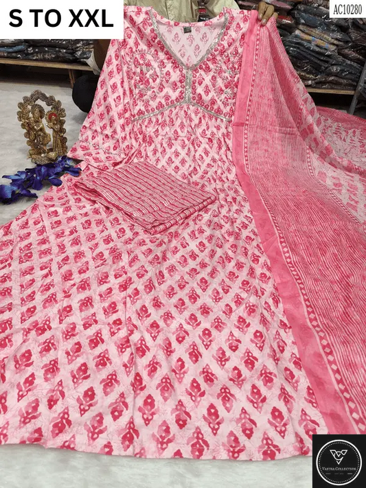 HEAVY ALIACUT KURTA PANT DUPATTA S TO XXL - DESIGN 41 - VASTRA COLLECTION