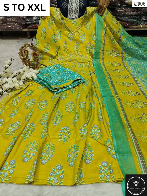 HEAVY ALIACUT KURTA PANT DUPATTA S TO XXL - DESIGN 44 - VASTRA COLLECTION