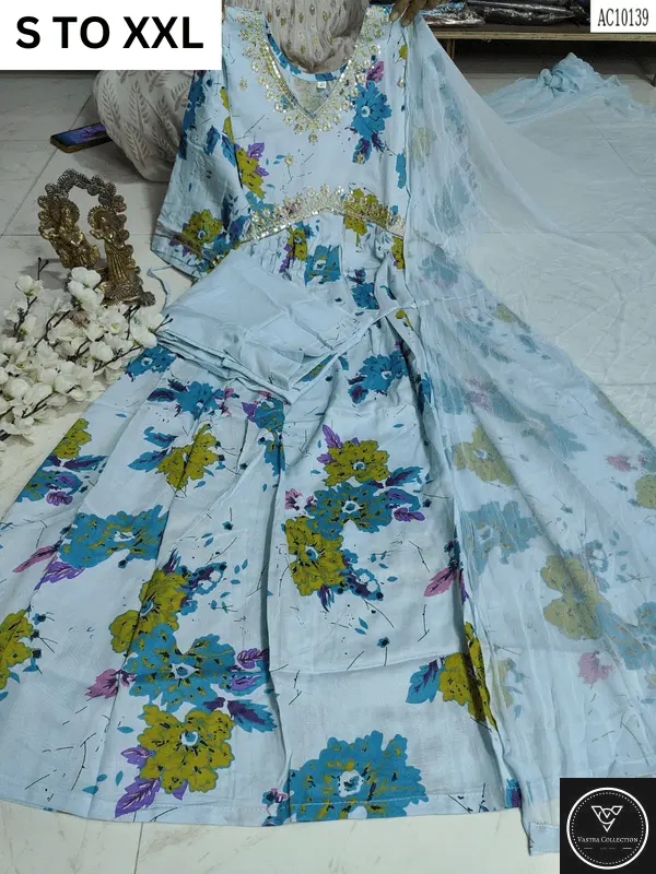 HEAVY ALIACUT KURTA PANT DUPATTA S TO XXL - DESIGN 47 - VASTRA COLLECTION