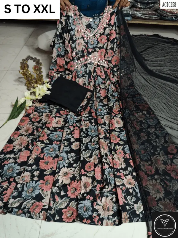 HEAVY ALIACUT KURTA PANT DUPATTA S TO XXL - DESIGN 48 - VASTRA COLLECTION