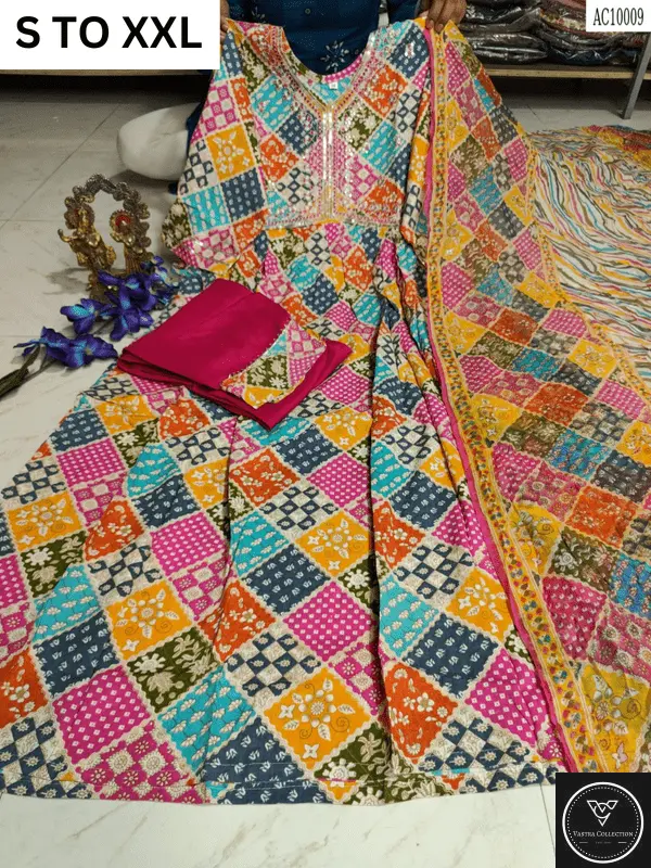 HEAVY ALIACUT KURTA PANT DUPATTA S TO XXL - DESIGN 49 - VASTRA COLLECTION