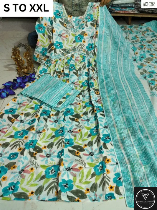 HEAVY ALIACUT KURTA PANT DUPATTA S TO XXL - DESIGN 5 - VASTRA COLLECTION