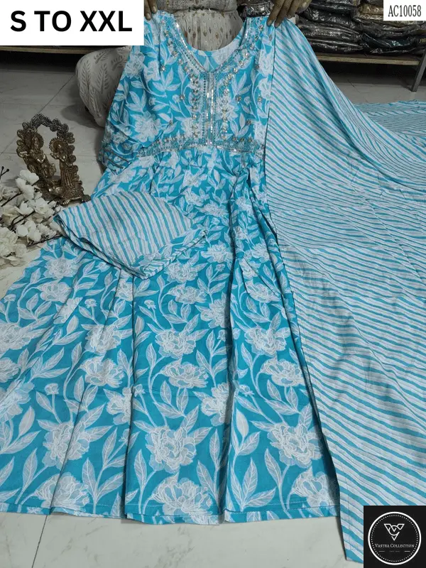 HEAVY ALIACUT KURTA PANT DUPATTA S TO XXL - DESIGN 51 - VASTRA COLLECTION