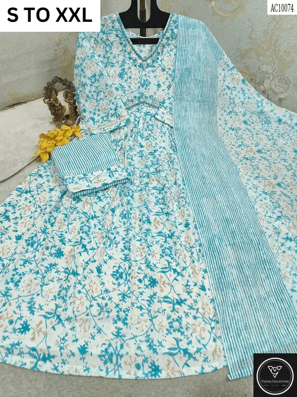 HEAVY ALIACUT KURTA PANT DUPATTA S TO XXL - DESIGN 52 - VASTRA COLLECTION