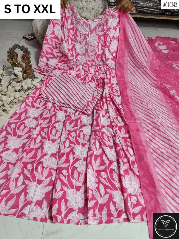 HEAVY ALIACUT KURTA PANT DUPATTA S TO XXL - DESIGN 53 - VASTRA COLLECTION