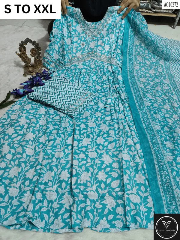 HEAVY ALIACUT KURTA PANT DUPATTA S TO XXL - DESIGN 58 - VASTRA COLLECTION