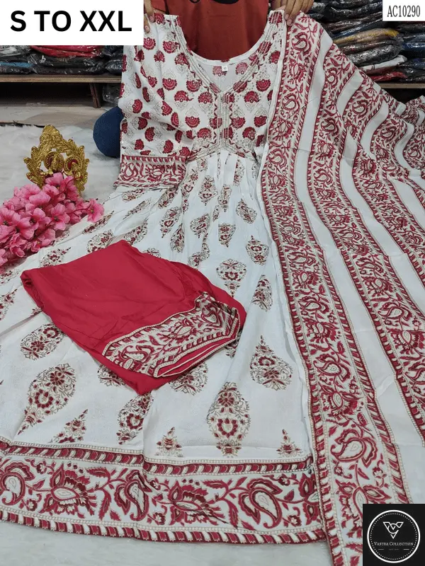 HEAVY ALIACUT KURTA PANT DUPATTA S TO XXL - DESIGN 7 - VASTRA COLLECTION