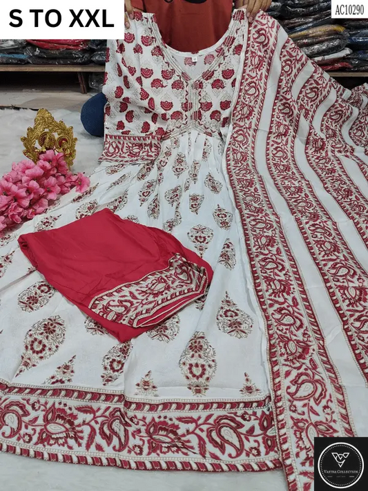 HEAVY ALIACUT KURTA PANT DUPATTA S TO XXL - DESIGN 7 - VASTRA COLLECTION