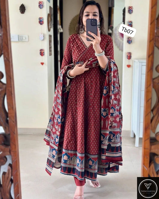 HEAVY ANARKALI KURTA PANT DUPATTA S TO 10XL - DESIGN 11 - VASTRA COLLECTION