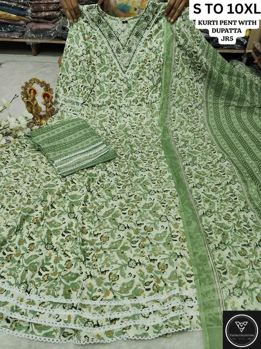 HEAVY ANARKALI KURTA PANT DUPATTA S TO 10XL - DESIGN 33 - VASTRA COLLECTION