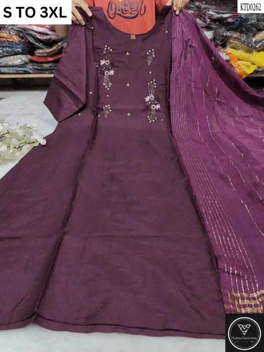 HEAVY MUSLIN COTTON SOFT KURTA DUPATTA S TO 3XL - DESIGN 1 - VASTRA COLLECTION