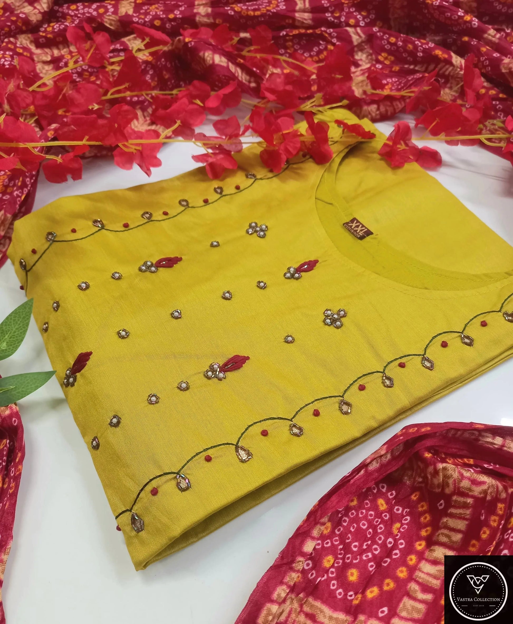 HEAVY MUSLIN COTTON SOFT KURTA DUPATTA S TO 3XL - DESIGN 24 - VASTRA COLLECTION