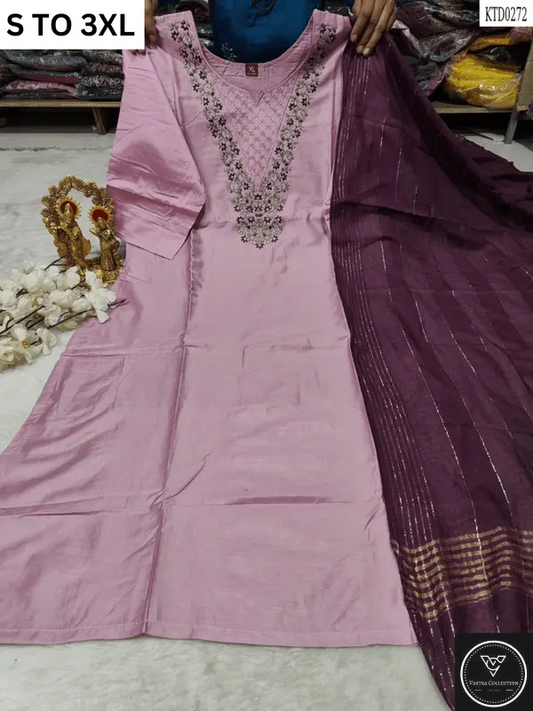 HEAVY MUSLIN COTTON SOFT KURTA DUPATTA S TO 3XL - DESIGN 31 - VASTRA COLLECTION