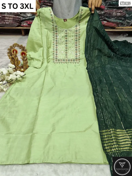 HEAVY MUSLIN COTTON SOFT KURTA DUPATTA S TO 3XL - DESIGN 33 - VASTRA COLLECTION