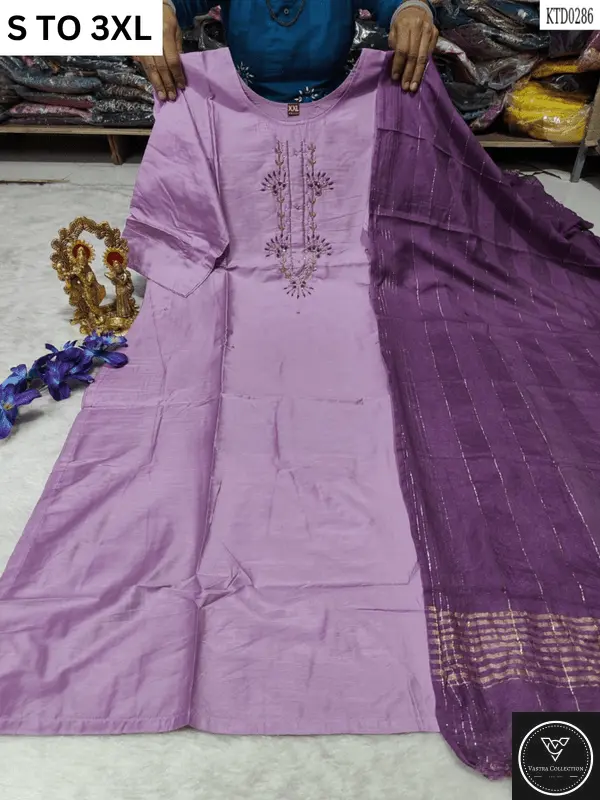 HEAVY MUSLIN COTTON SOFT KURTA DUPATTA S TO 3XL - DESIGN 37 - VASTRA COLLECTION