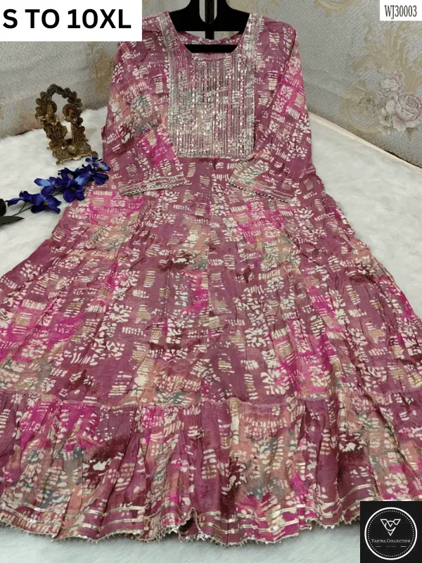 Readymade long gown full flair S TO 10XL - DESIGN 9 - VASTRA COLLECTION