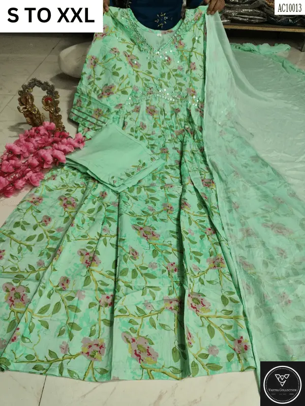 HEAVY ALIACUT KURTA PANT DUPATTA S TO XXL - DESIGN 18 - VASTRA COLLECTION