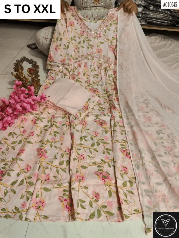 HEAVY ALIACUT KURTA PANT DUPATTA S TO XXL - DESIGN 19 - VASTRA COLLECTION