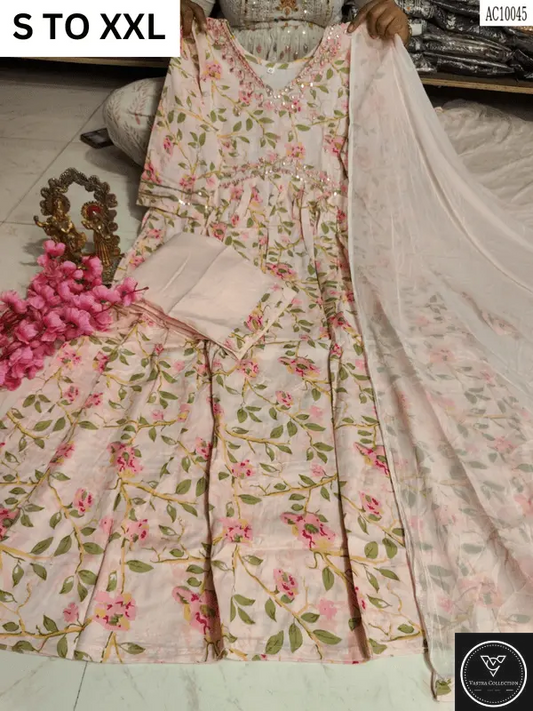 HEAVY ALIACUT KURTA PANT DUPATTA S TO XXL - DESIGN 19 - VASTRA COLLECTION