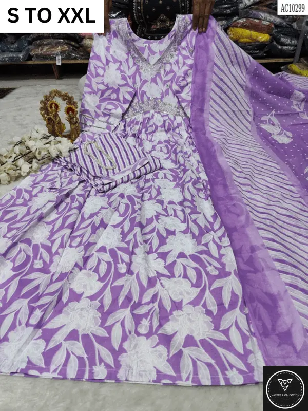 HEAVY ALIACUT KURTA PANT DUPATTA S TO XXL - DESIGN 21 - VASTRA COLLECTION