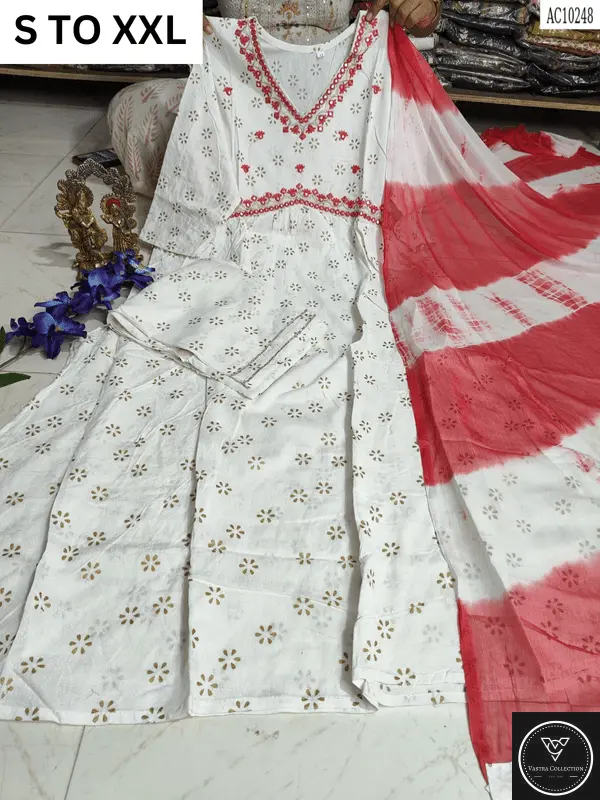 HEAVY ALIACUT KURTA PANT DUPATTA S TO XXL - DESIGN 23 - VASTRA COLLECTION