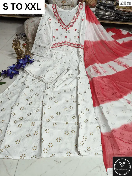 HEAVY ALIACUT KURTA PANT DUPATTA S TO XXL - DESIGN 23 - VASTRA COLLECTION