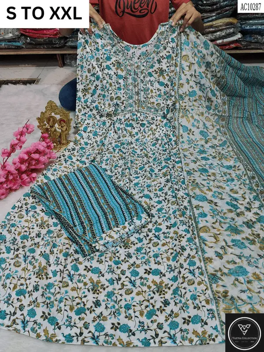 HEAVY ALIACUT KURTA PANT DUPATTA S TO XXL - DESIGN 26 - VASTRA COLLECTION