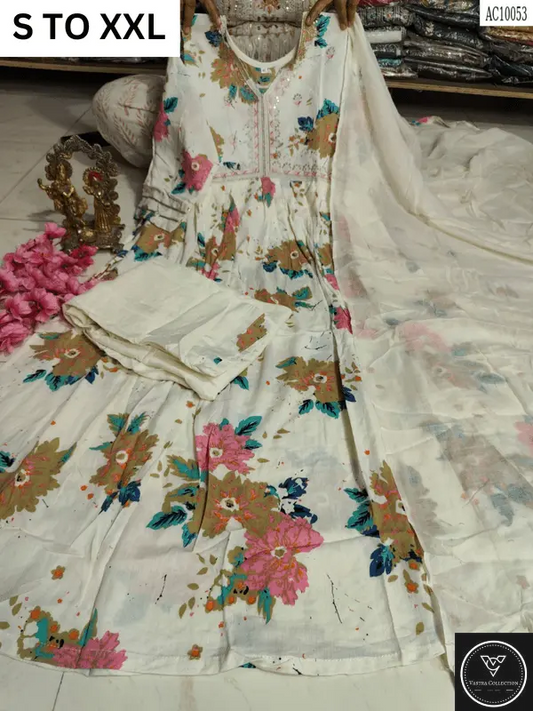 HEAVY ALIACUT KURTA PANT DUPATTA S TO XXL - DESIGN 28 - VASTRA COLLECTION