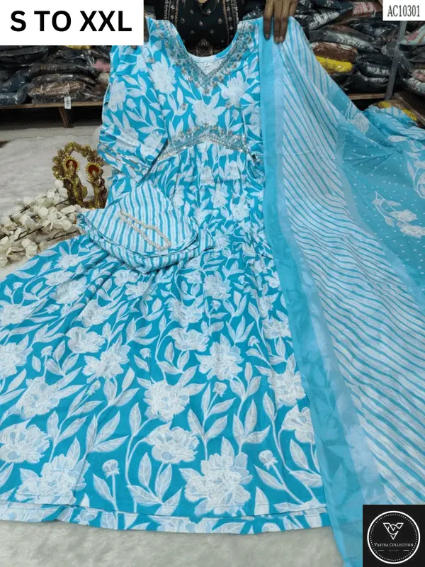 HEAVY ALIACUT KURTA PANT DUPATTA S TO XXL - DESIGN 32 - VASTRA COLLECTION