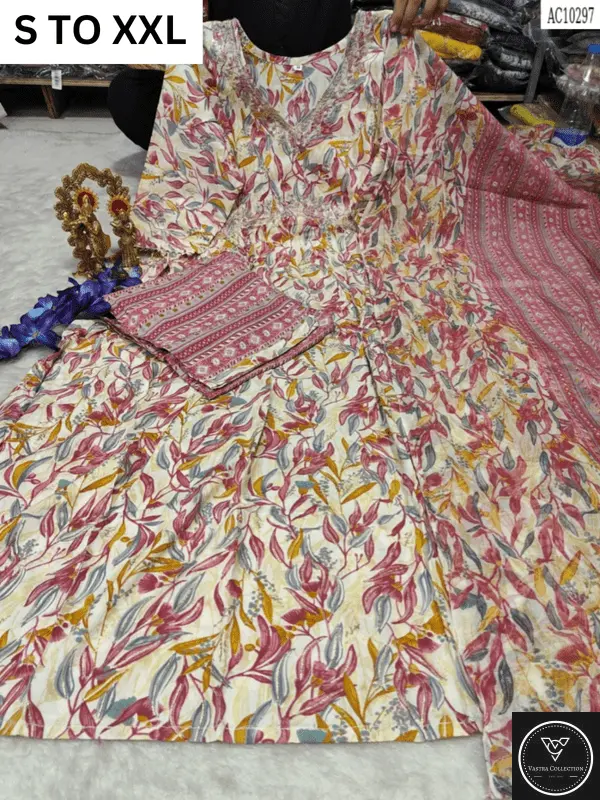 HEAVY ALIACUT KURTA PANT DUPATTA S TO XXL - DESIGN 33 - VASTRA COLLECTION