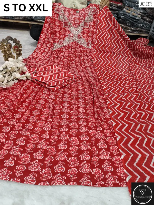 HEAVY ALIACUT KURTA PANT DUPATTA S TO XXL - DESIGN 34 - VASTRA COLLECTION