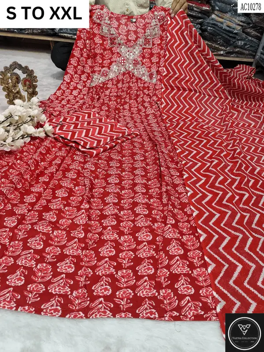 HEAVY ALIACUT KURTA PANT DUPATTA S TO XXL - DESIGN 34 - VASTRA COLLECTION