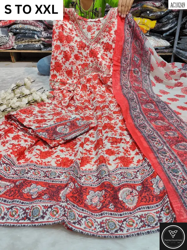 HEAVY ALIACUT KURTA PANT DUPATTA S TO XXL - DESIGN 38 - VASTRA COLLECTION