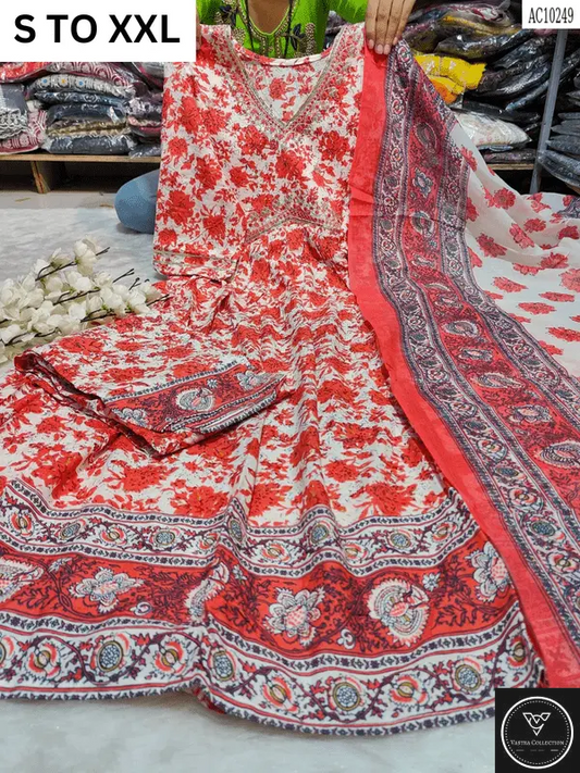 HEAVY ALIACUT KURTA PANT DUPATTA S TO XXL - DESIGN 38 - VASTRA COLLECTION