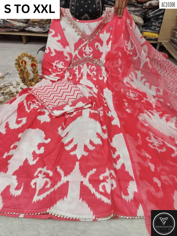 HEAVY ALIACUT KURTA PANT DUPATTA S TO XXL - DESIGN 42 - VASTRA COLLECTION