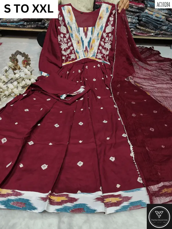 HEAVY ALIACUT KURTA PANT DUPATTA S TO XXL - DESIGN 45 - VASTRA COLLECTION