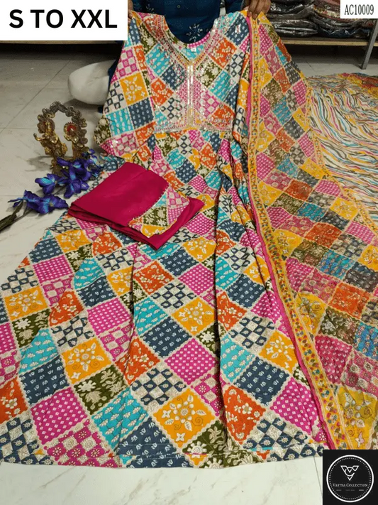 HEAVY ALIACUT KURTA PANT DUPATTA S TO XXL - DESIGN 49 - VASTRA COLLECTION