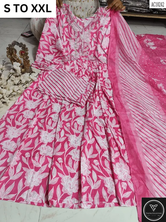 HEAVY ALIACUT KURTA PANT DUPATTA S TO XXL - DESIGN 53 - VASTRA COLLECTION