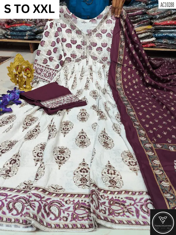 HEAVY ALIACUT KURTA PANT DUPATTA S TO XXL - DESIGN 54 - VASTRA COLLECTION